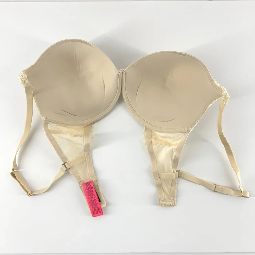 La Senza Beyond Sexy Cream Lace & Rhinestone Bra Sz 34 DD - Picture 3 of 11